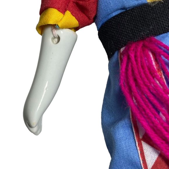 MOUNTAIN TRIBAL Hmong Doll Collectible Porcelain & Textile Costumed 8" Tall VTG - Picture 7 of 12